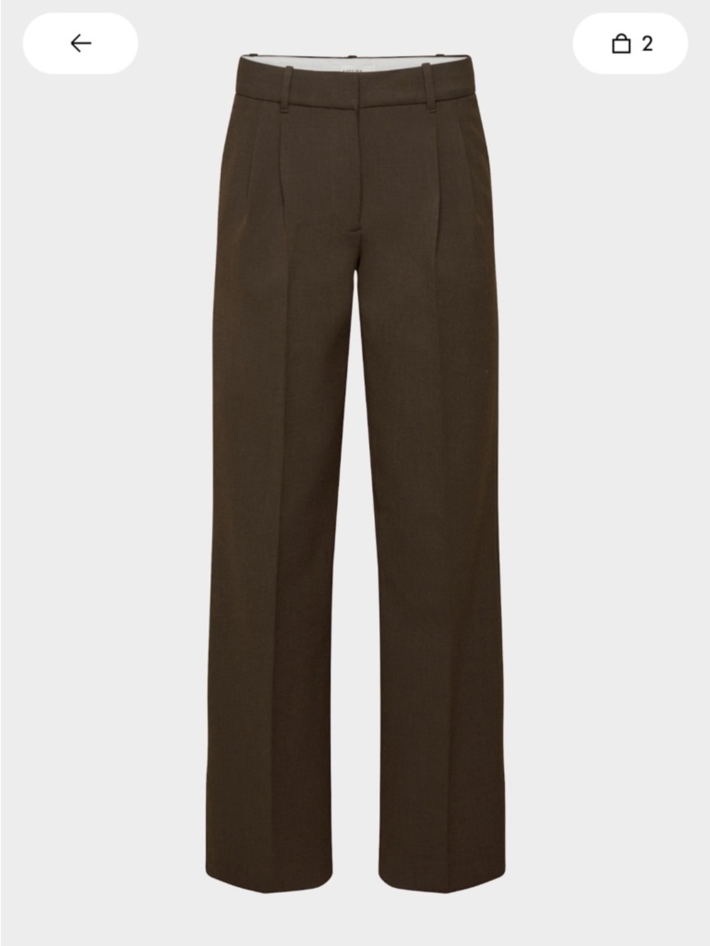 Aritzia Pleated Pant Wide-Leg Trousers in Rich Cocoa Size 6
